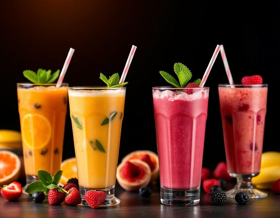Fresh mocktails and shakes
